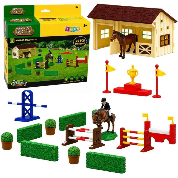 Stajnia z figurkami i akcesoriami 26el, Leantoys
