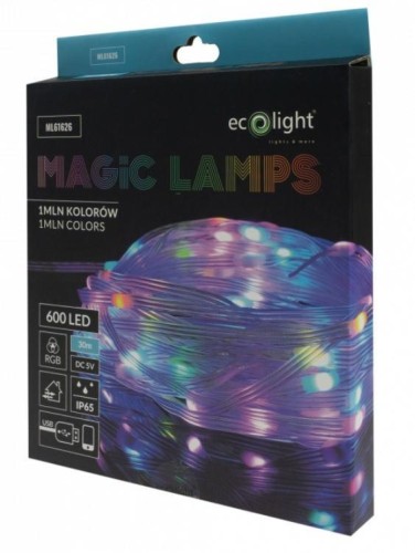 Magiczne lampki 600led 1mln kolorów 30m DC5V