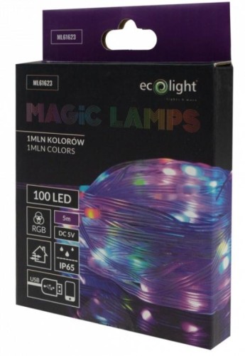Magiczne lampki 100led 1mln kolorów 5m DC5V