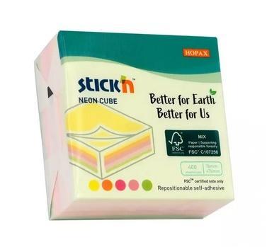 Notes kostka 76x76 mm 5kol neon, Stickn
