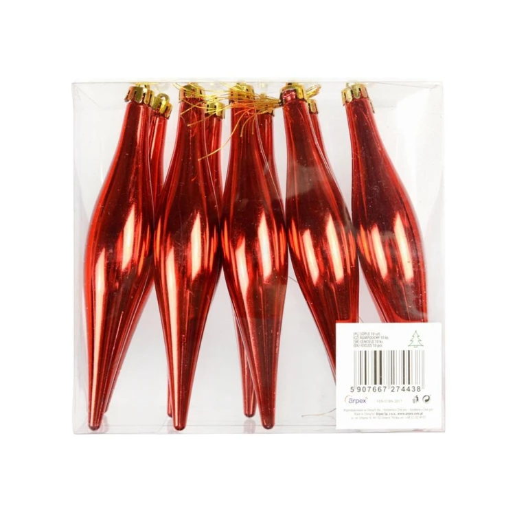 Sople w PVC czerwone 15cm 10szt