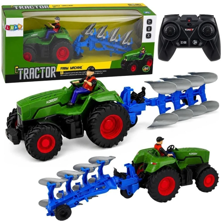 Traktor z pługiem i rolnikiem R/C 1:24, Leantoys