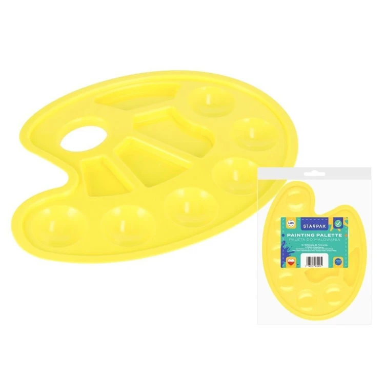 Plastikowa paleta do farb pastel żółty, STARPAK