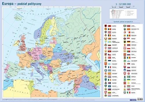 Mapa polityczna Europy plansza edukacyjna