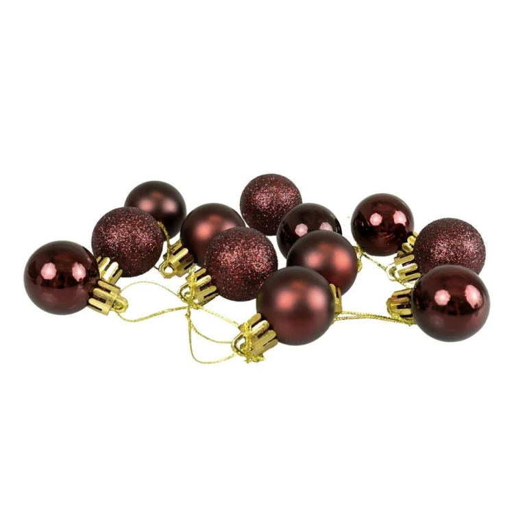 Bombki mini bordowe 12szt