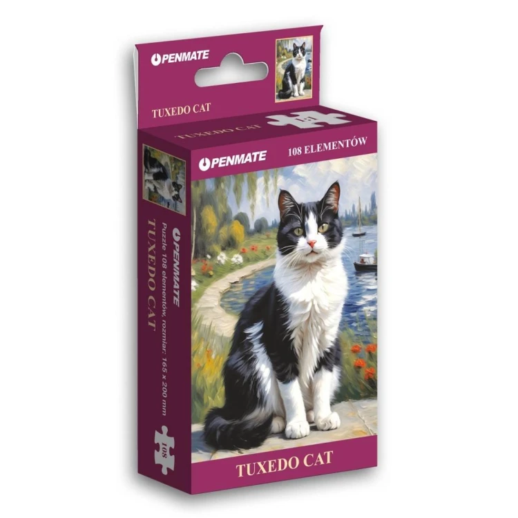 Puzzle 108 mini Garden Tuxedo Cat, Penmate