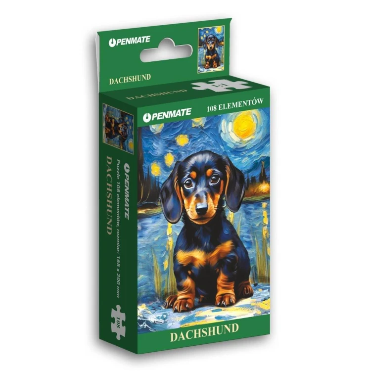 Puzzle 108 mini Starry Night Dachshund, Penmate