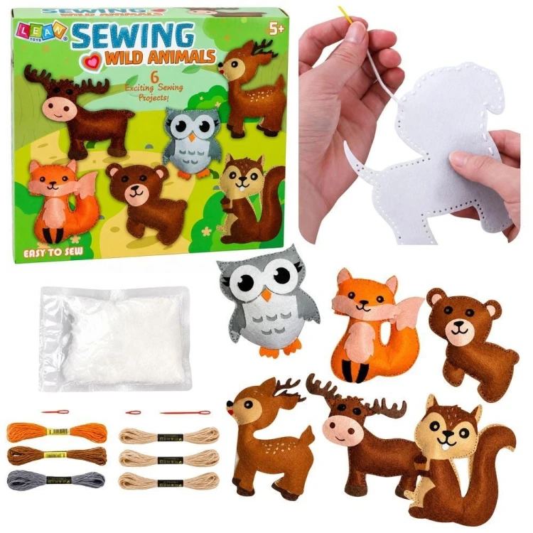 Pluszaki do szycia filcowe Zwierzęta leśne DIY 6sz