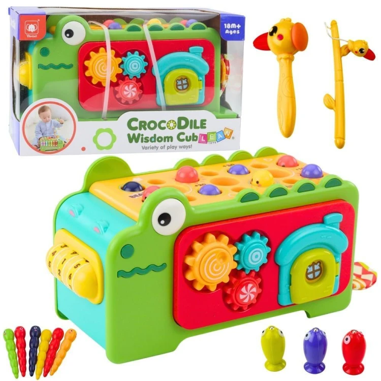 Kostka edukacyjna sensoryczna krokodylek, Leantoys