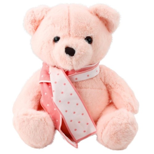 Pluszowa maskotka miś z szalikiem różowy 35 cm