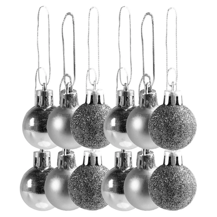 Bombki mini srebrne 12szt