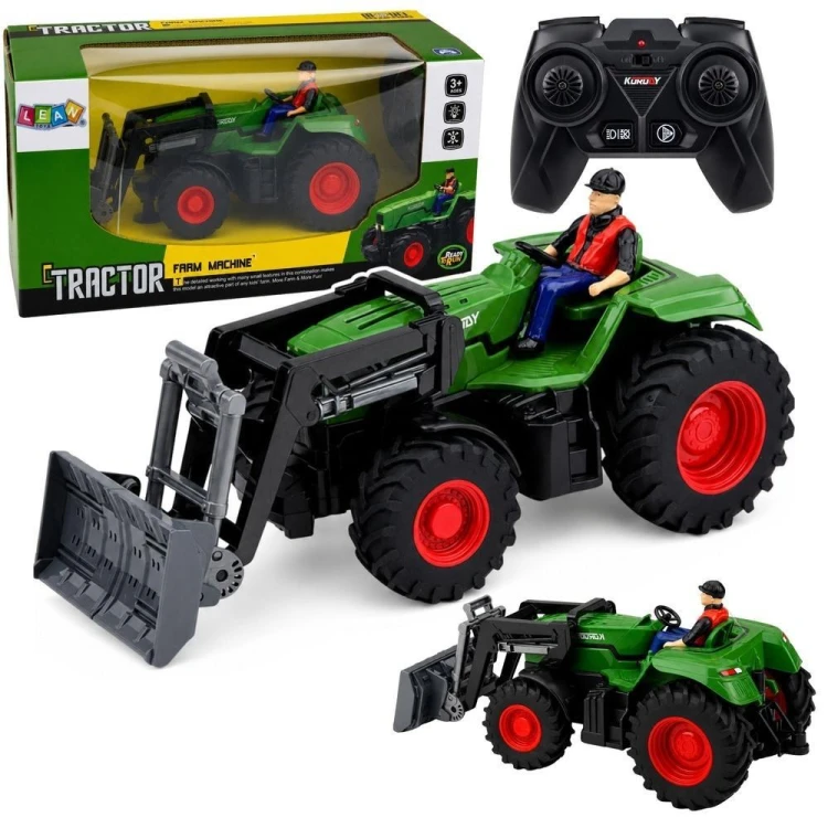 Traktor ze spychaczem i rolnikiem R/C 1:24