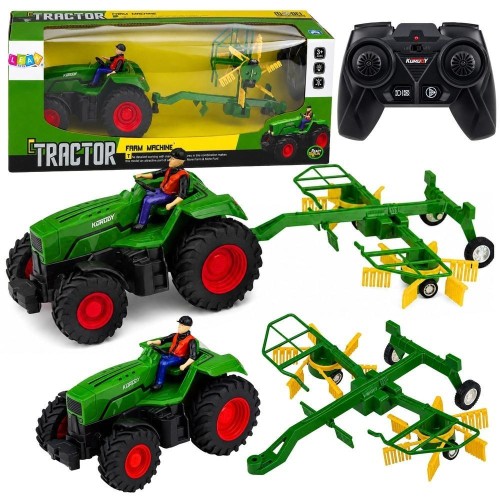 Traktor z zgrabiarką R/C 1:24, Leantoys