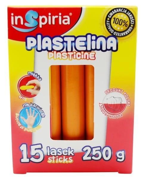 Plastelina pomarańczowa 15 lasek 250g, InSpiria
