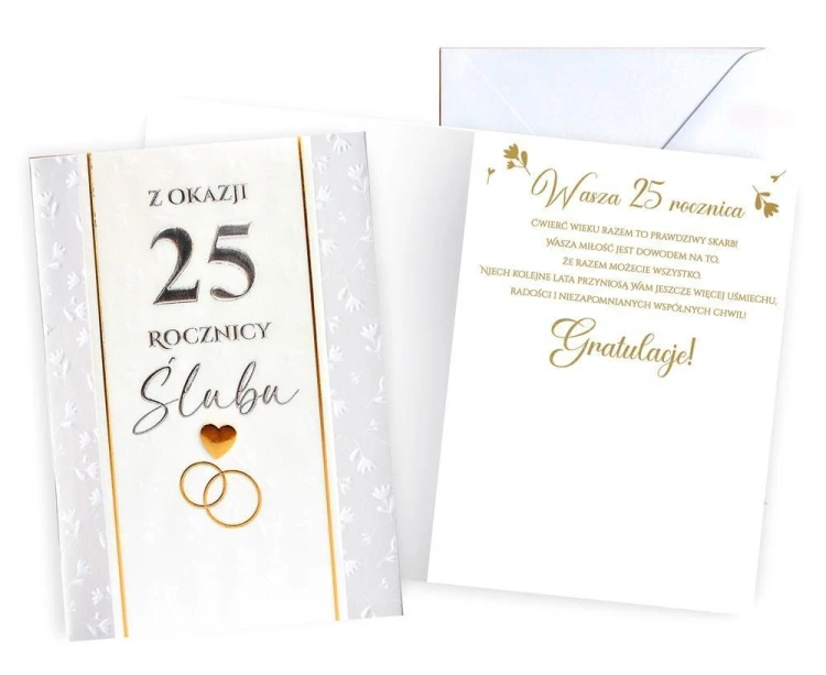 Karnet Rocznica ślubu 25