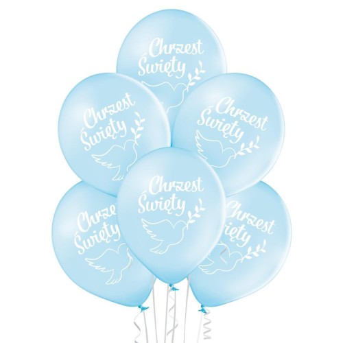Balony chrzest chłopiec 30cm 6szt