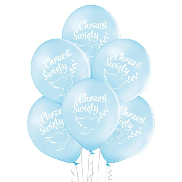 Balony chrzest chłopiec 30cm 6szt