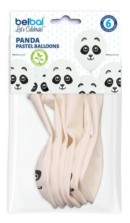 Balony panda 30cm 6szt