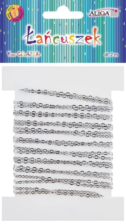 Łańcuszek w kolorze srebrnym 2,5mmx2m, Aliga