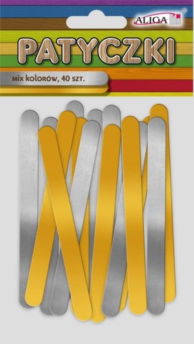 Patyczki złote i srebrne 114x10x2mm 40szt, Aliga