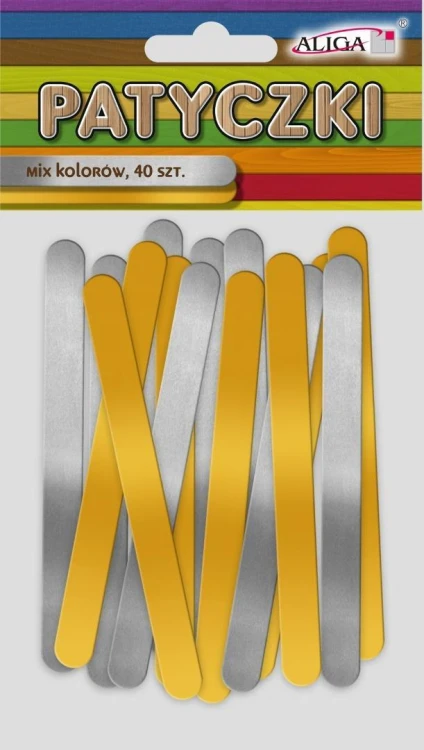 Patyczki złote i srebrne 114x10x2mm 40szt, Aliga