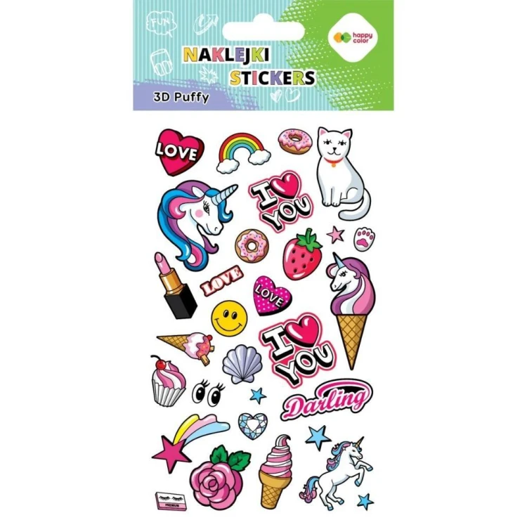 Naklejki 3D Puffy Funky Sweet 10x20cm HAPPY COLOR