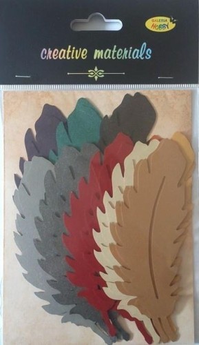 Piórka z kartonu perłowego gm 14x4,5cm 20szt