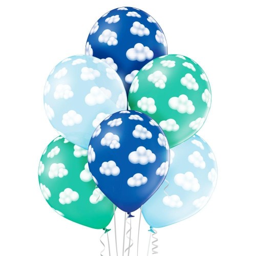 Balony chmurki niebieskie 30cm 6szt