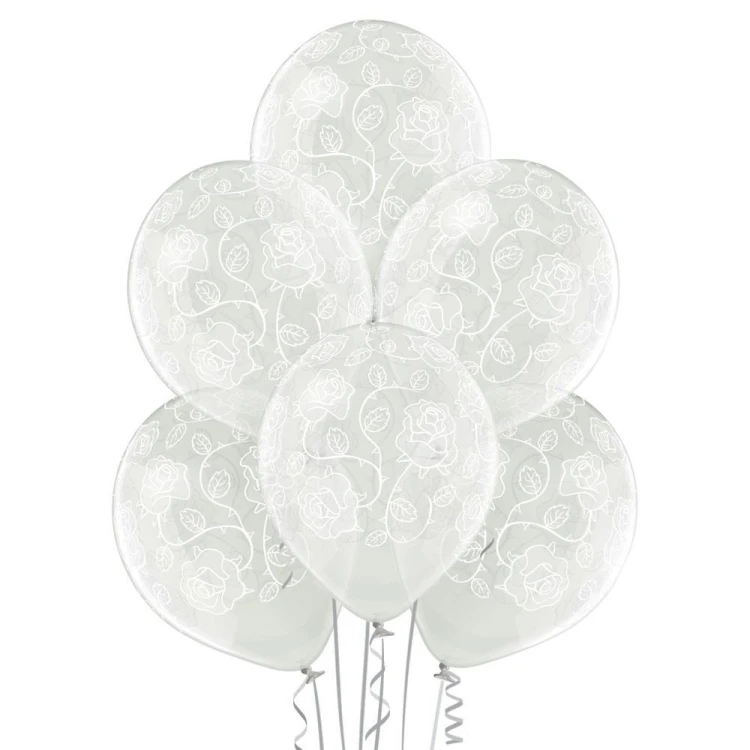 Balony crystal róże 30cm 6szt