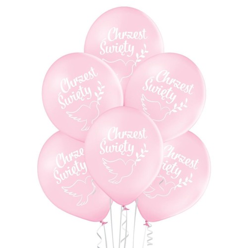 Balony chrzest dziewczynka 30cm 6szt