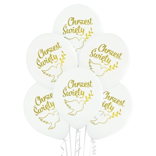 Balony chrzest 30cm 6szt