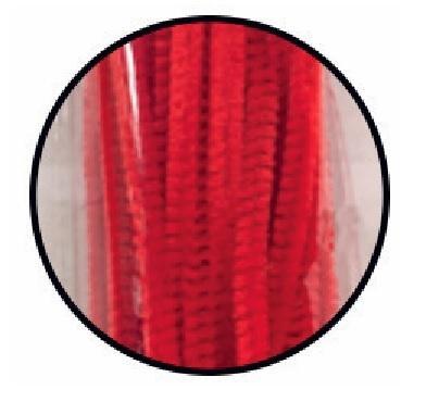 Druciki pluszowe czerwone 6mmx30cm 40szt, Aliga