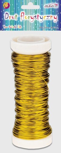 Drut florystyczny złoty 0,5mmx30m, Aliga