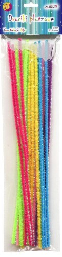 Druciki pluszowe opalizujące 6mmx30cm 20szt, Aliga