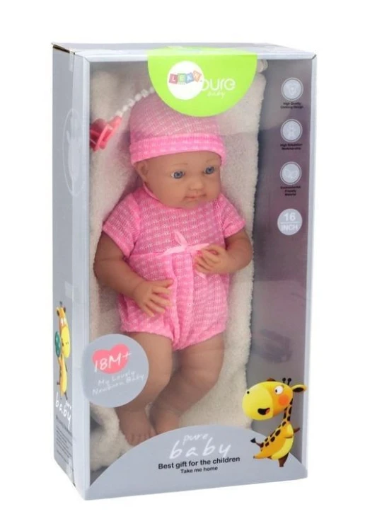 Lalka bobas w różowym ubranku, Leantoys