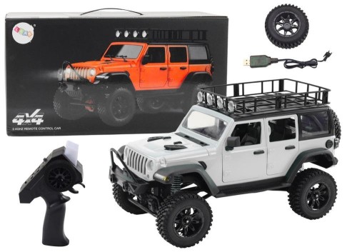 Auto terenowe R/C 2.4G napęd 4x4 siwy, Leantoys