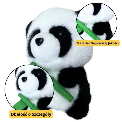 Maskotka przytulanka panda z bambusem 18cm