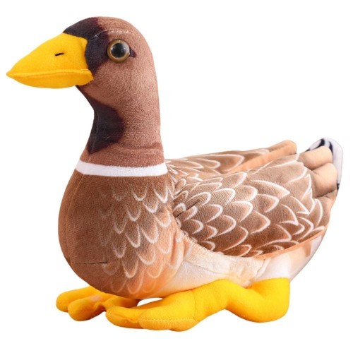 Maskotka Kaczka brązowo żółta 28cm, Leantoys
