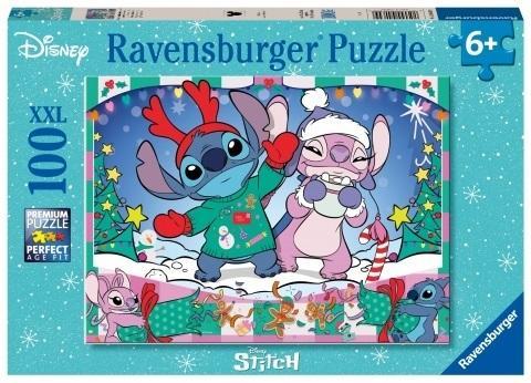 Puzzle 2D 100 Disney Stitch Święta, Ravensburger
