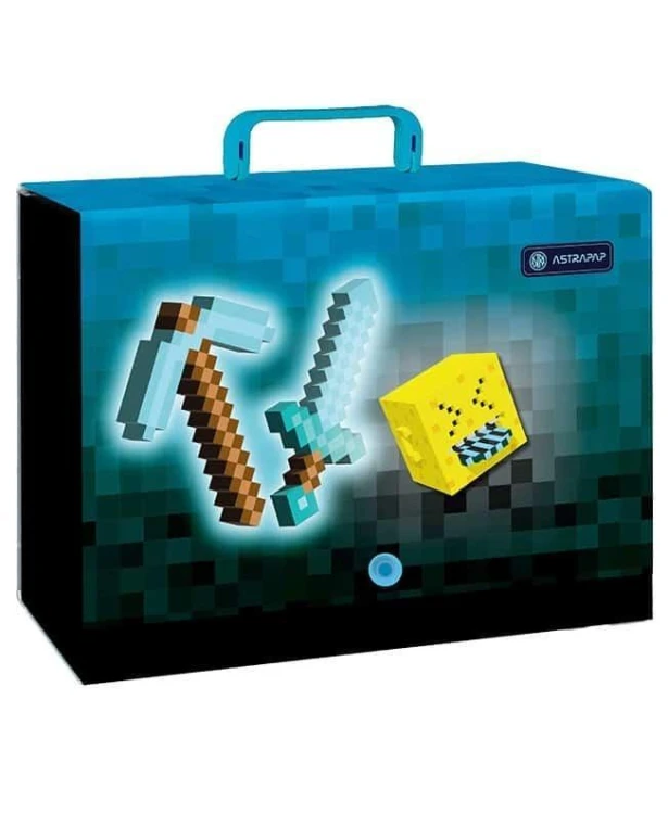 Teczka z rączką XL Blue Pixel 9cm Astrapap