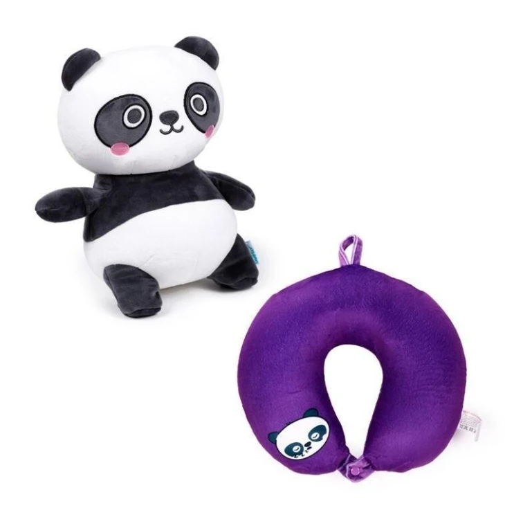 Poduszka podróżna i pluszowa zabawka 2w1 Panda