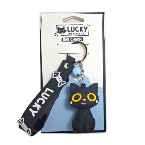 Breloczek z zawieszką 3D Lucky the Black Cat