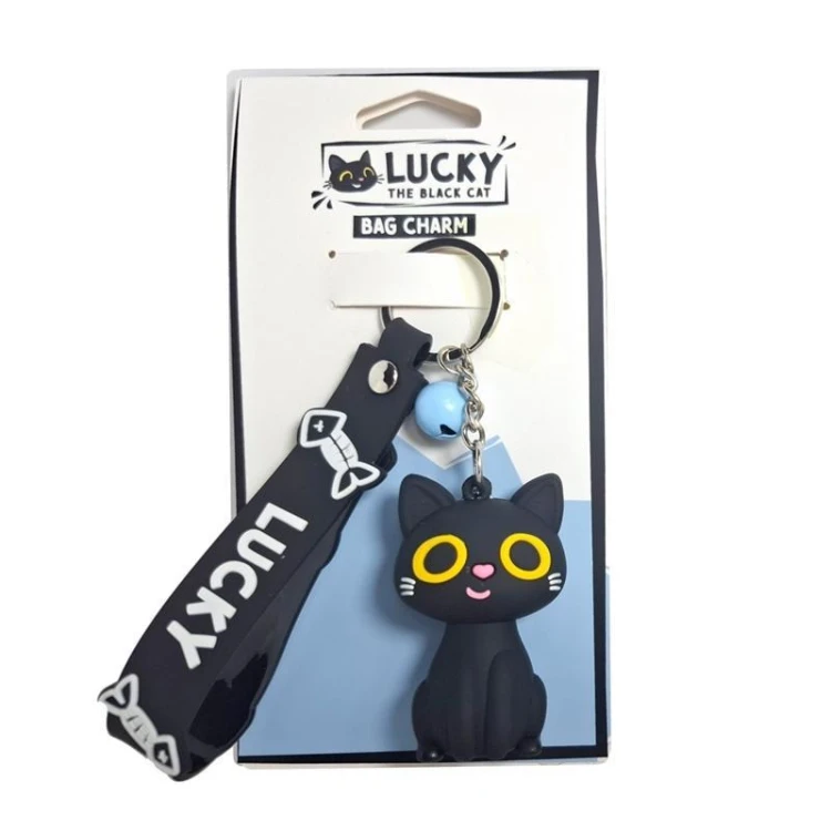 Breloczek z zawieszką 3D Lucky the Black Cat