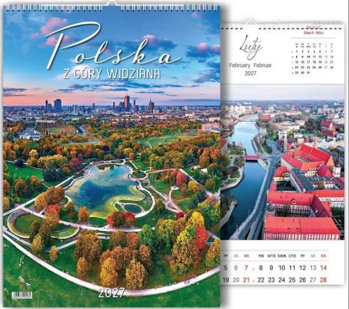 Kalendarz 2027 wieloplanszowy Polska z góry