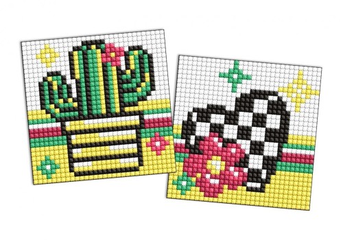 Diamentowa mozaika Kids - Kwiat i kaktus 9x9cm