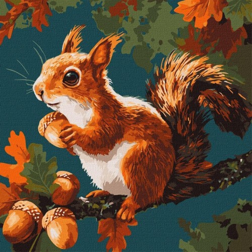 Malowanie po numerach - Orzechowe skarby 40x40cm