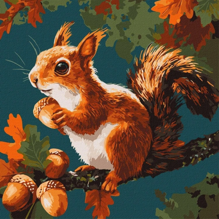 Malowanie po numerach - Orzechowe skarby 40x40cm