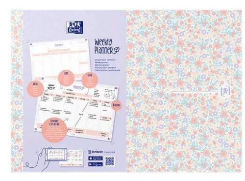Planer tygodniowy A4/60K Floral OXFORD, Oxford
