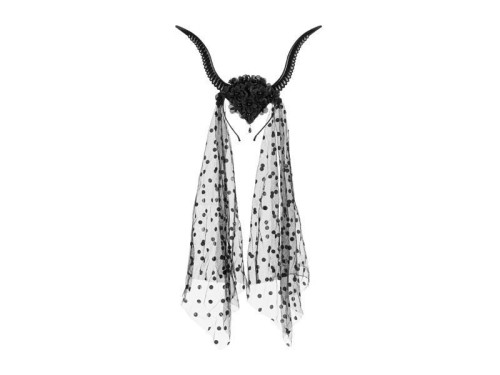 Opaska Rogi z tiulem 30x76cm czarny