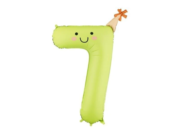 Balon foliowy Cyfra 7 jasny zielony 86cm